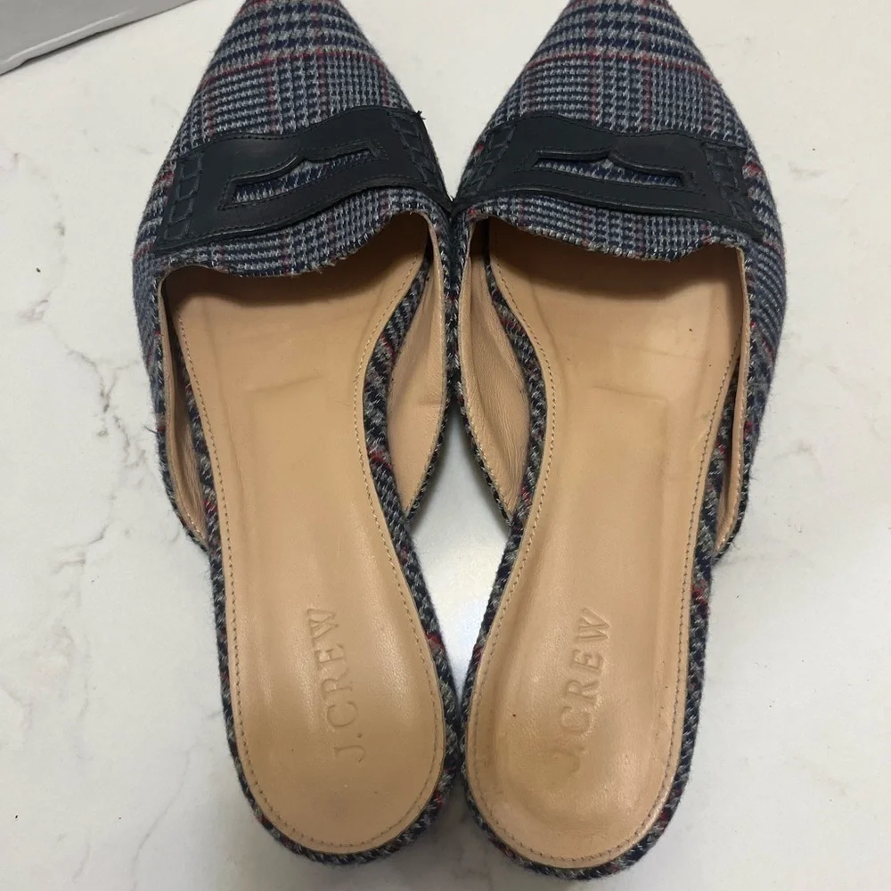J. Crew Tweed Loafer Mules 7